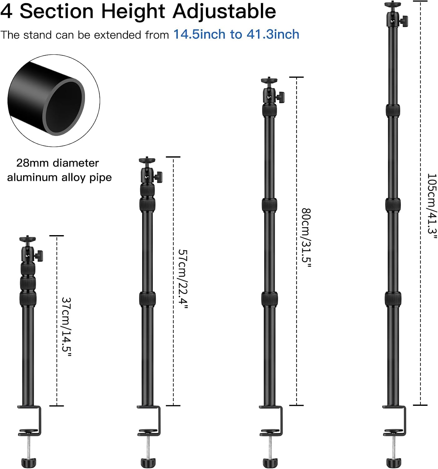 Thumbnail 1 de Victiv Camera Desk Mount: adjustable aluminium desk stand for phones, webcams and ring lights