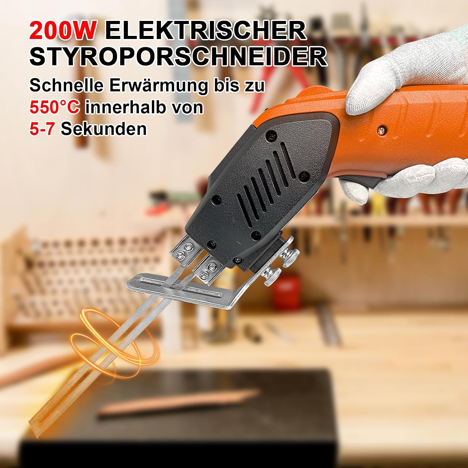 Detalle de HYPEJET 200W Elektrischer Styroporschneider mit luftgekühltem Heißmesser