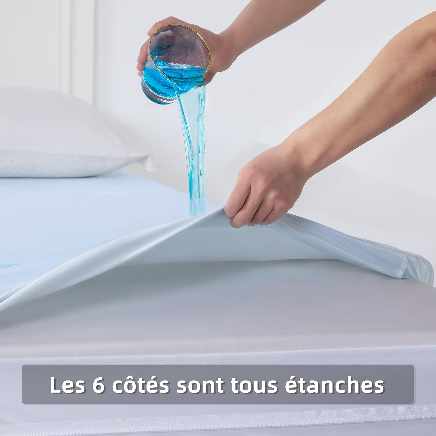 Detalle de Jet’s Home Housse de matelas imperméable 180x200 avec fermeture éclair et protection 6 côtés