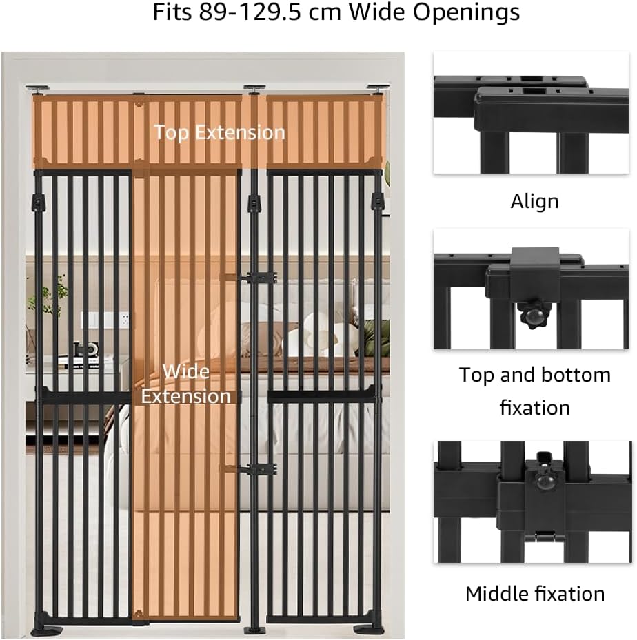 Thumbnail 5 de unipaws 218 cm High Extra Tall Cat Gate – Upgraded 3- Pillar Stability, Auto Close, No Drilling
