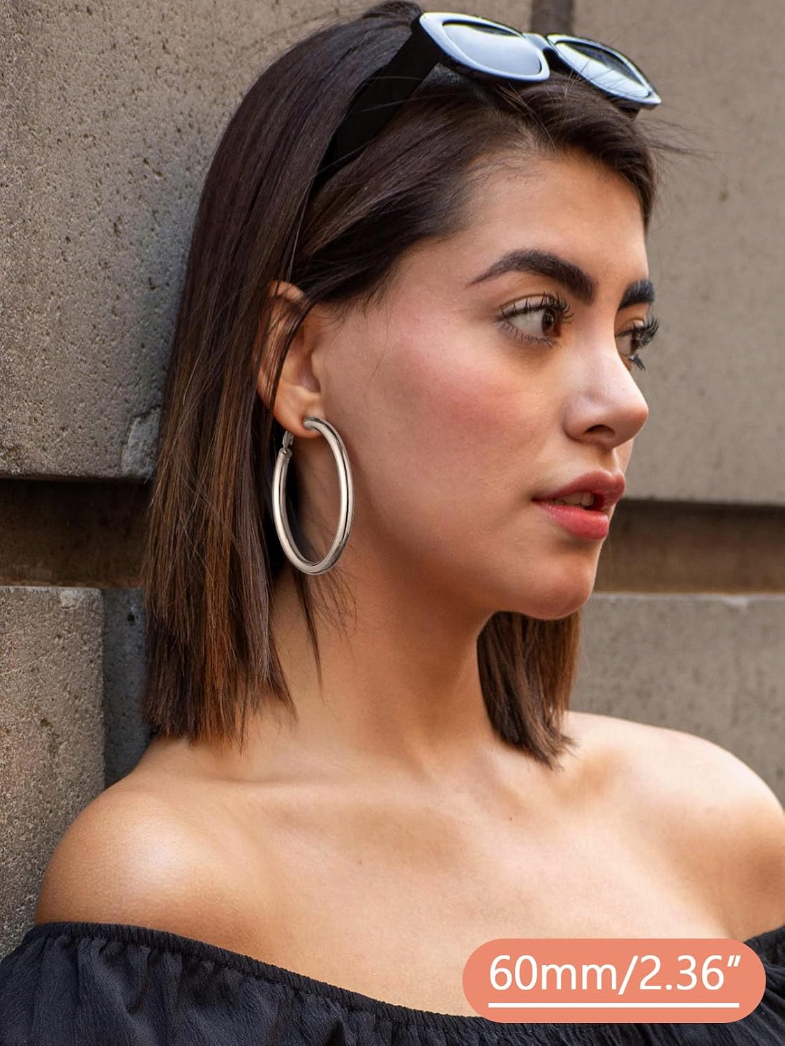 Thumbnail 2 de Hoop Earrings Stainless Steel 40mm