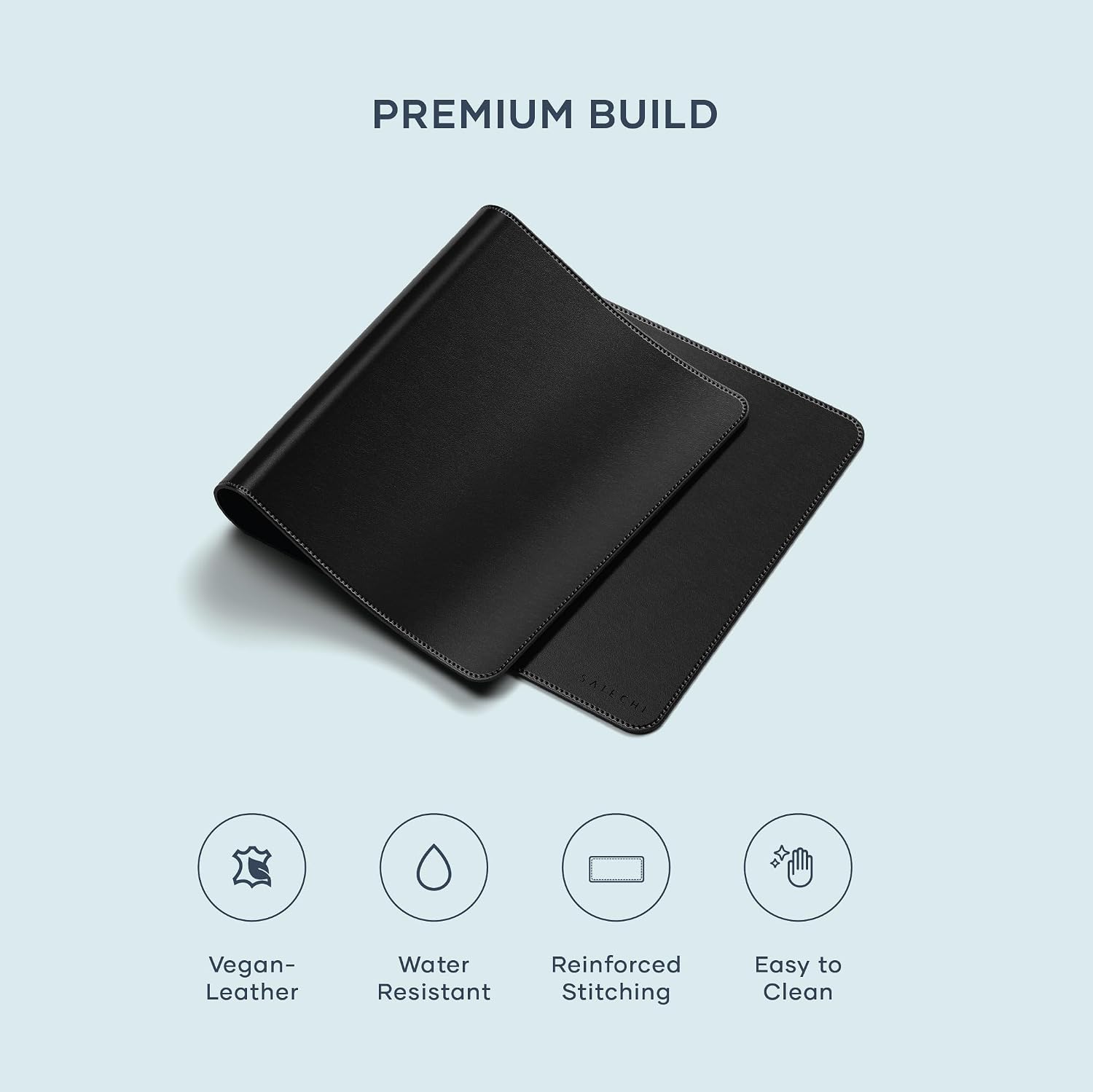 Detalle de SATECHI Tappetino Mouse XXL 68 x 32 cm – Tappetino da scrivania Premium in PU, antiscivolo e resistente alle macchie