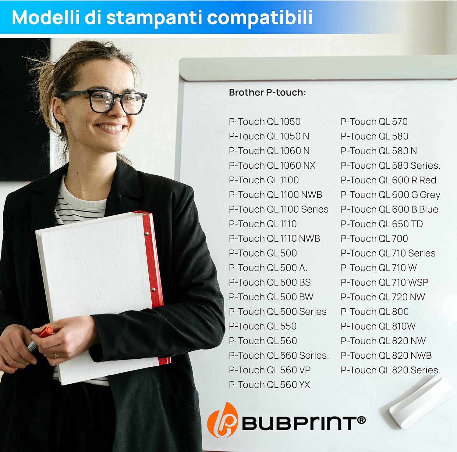 Thumbnail 1 de 5x Bubprint Etichette DK-22205 compatibili per stampanti Brother QL (QL800–QL1110NWB)