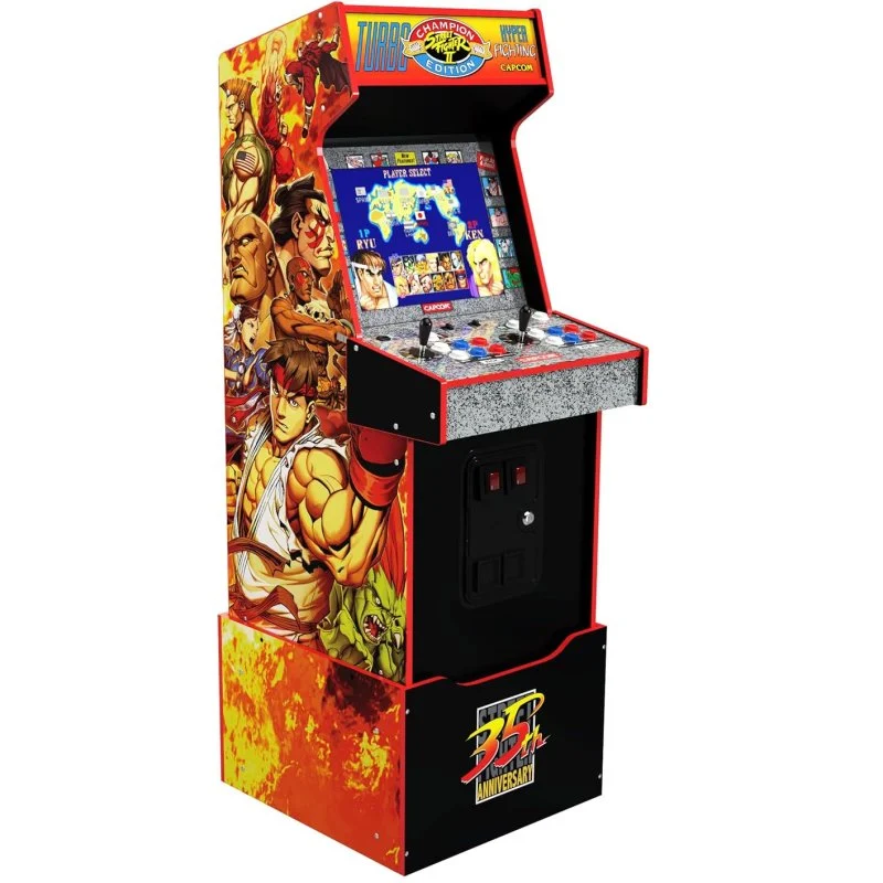 Detalle de Arcade1Up Capcom Legacy Yoga Flame: máquina arcade para Street Fighter en casa