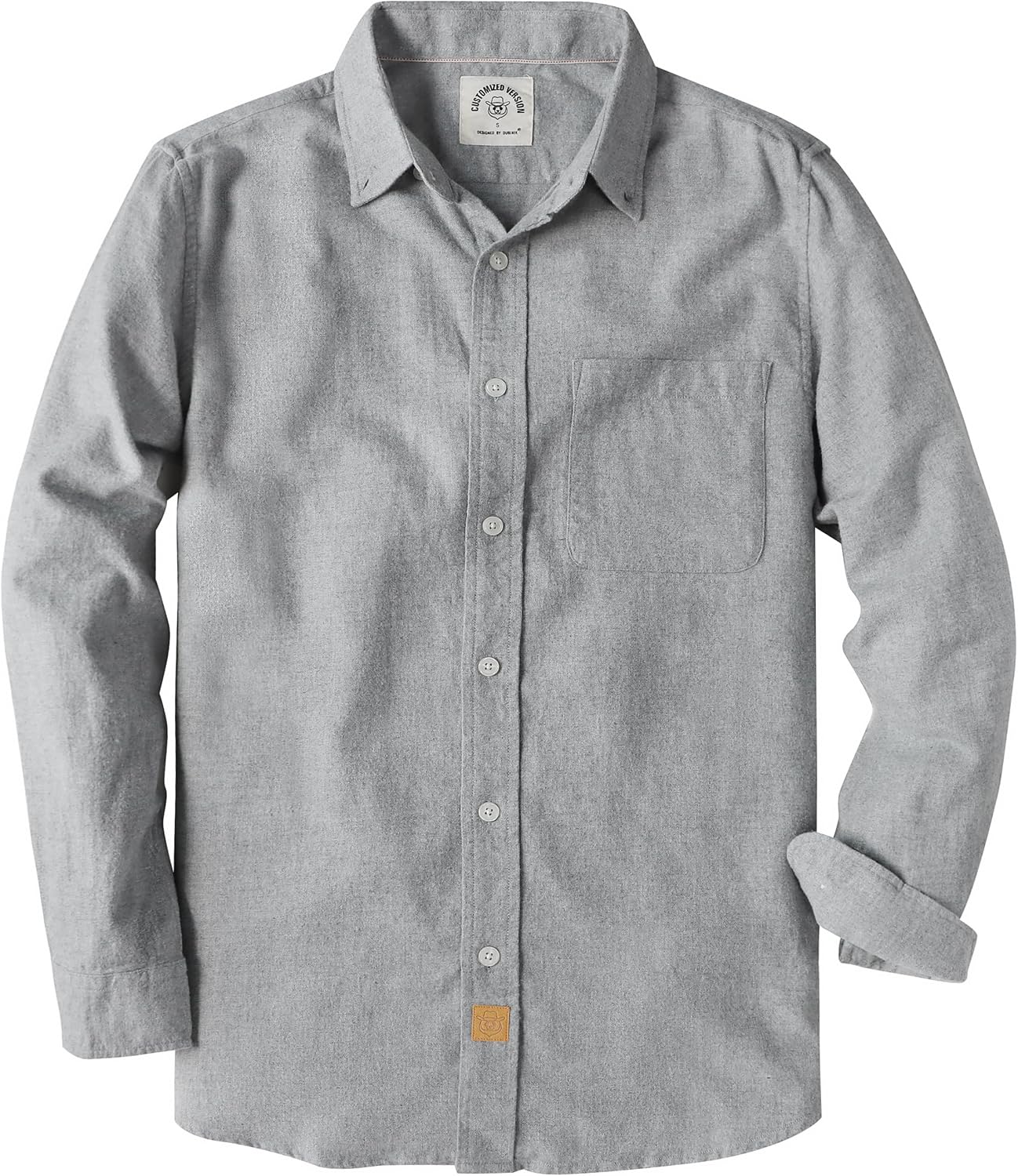 Detalle de Dubinik Flanellhemd Langarm für Herren – 100% Baumwolle, 6 oz, kariert