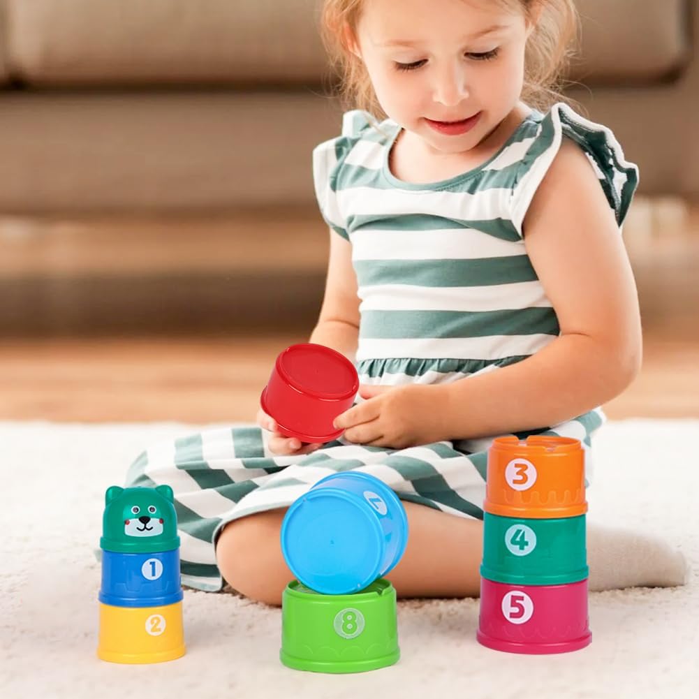 Detalle de HAGOT 9 pezzi di tazze impilabili per bambini (giocattoli educativi e per il bagno)