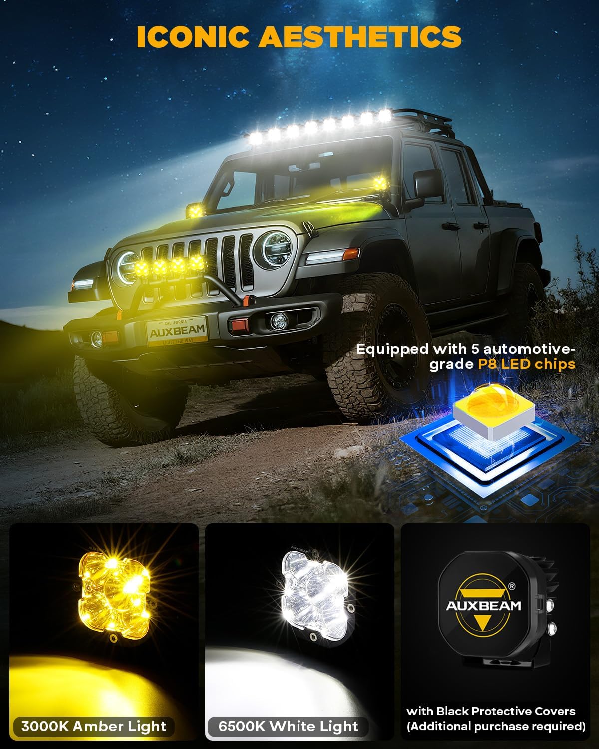 Detalle 2 de Auxbeam XP-Ultra 3" 80W Hyperspot LED Pods 9600LM Pair 🚘