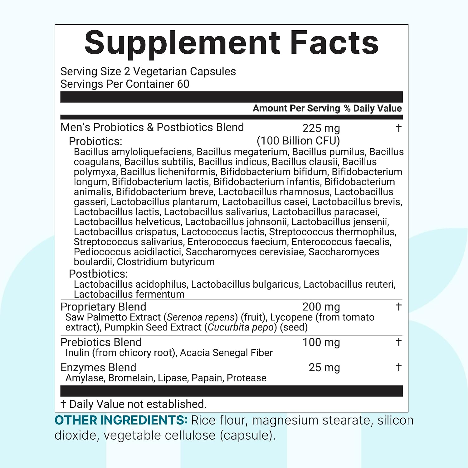 Detalle de Micro Ingredients Men's Probiotic Supplement 100 Billion CFU