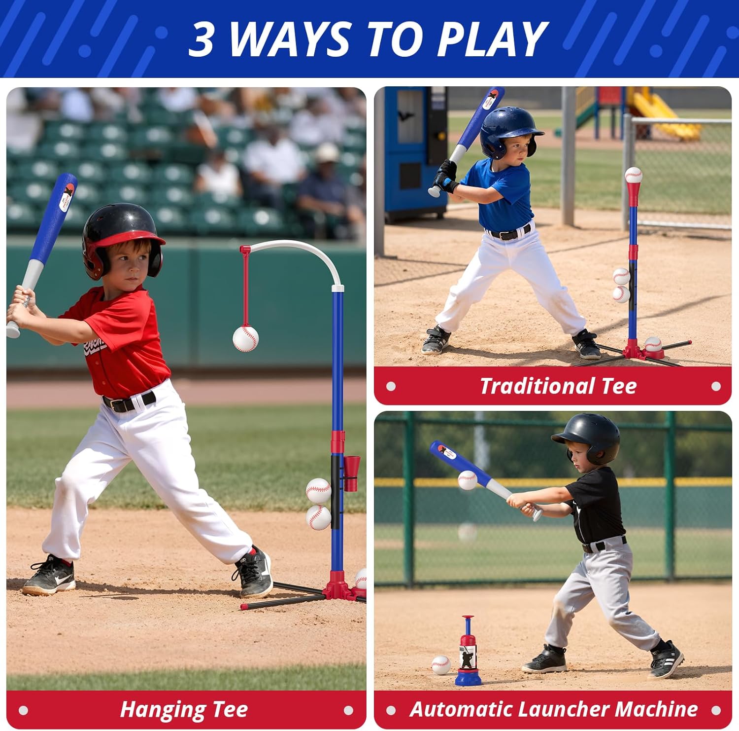Detalle 2 de HYES 3-in-1 Kids Baseball Set ages 3–5 ⚾