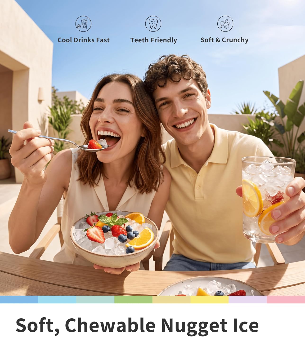 Detalle 2 de COMFEE’ 33lbs Nugget Ice Maker, Self-Cleaning Countertop Pebble Ice Maker