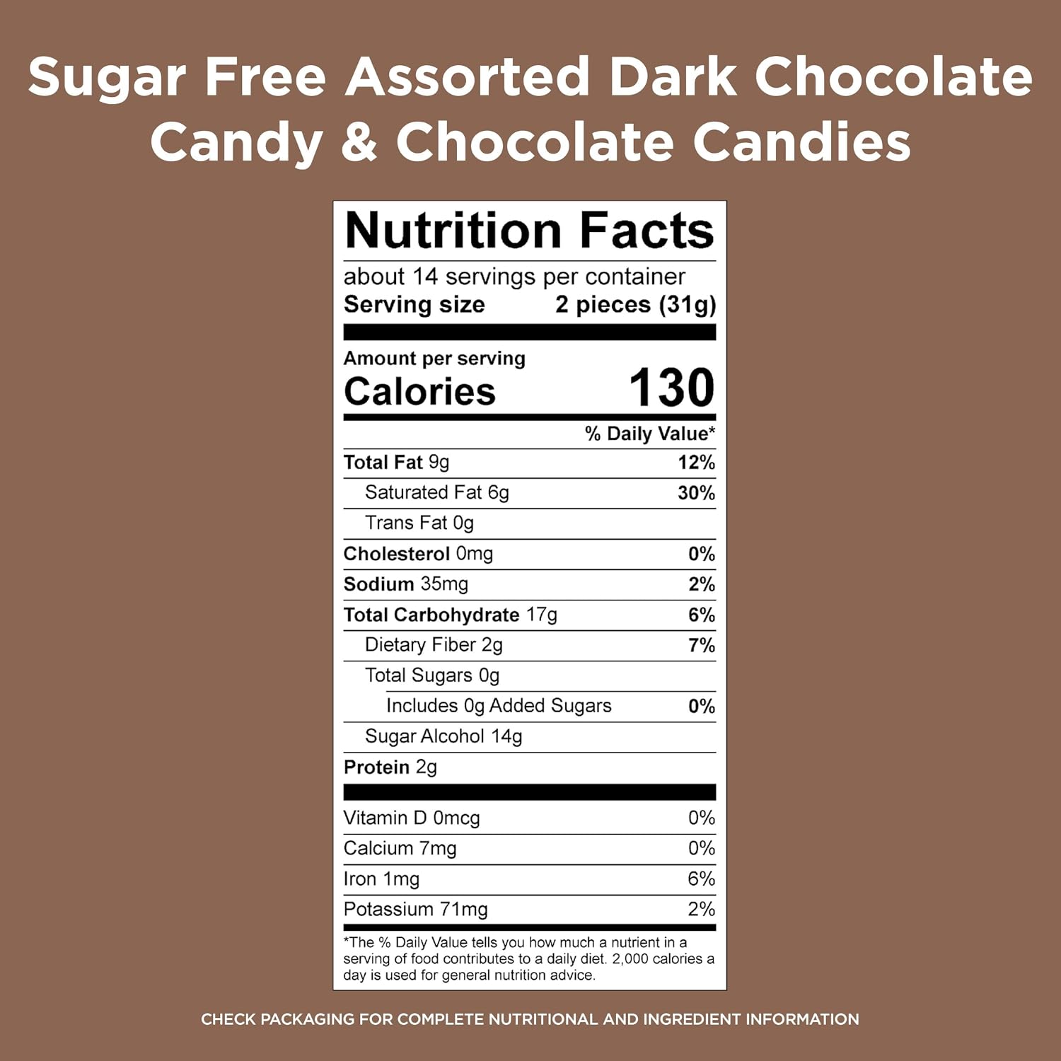 Detalle de Russell Stover 10002754 Sugar Free Assorted Chocolate Candy, 15.7 oz Bag