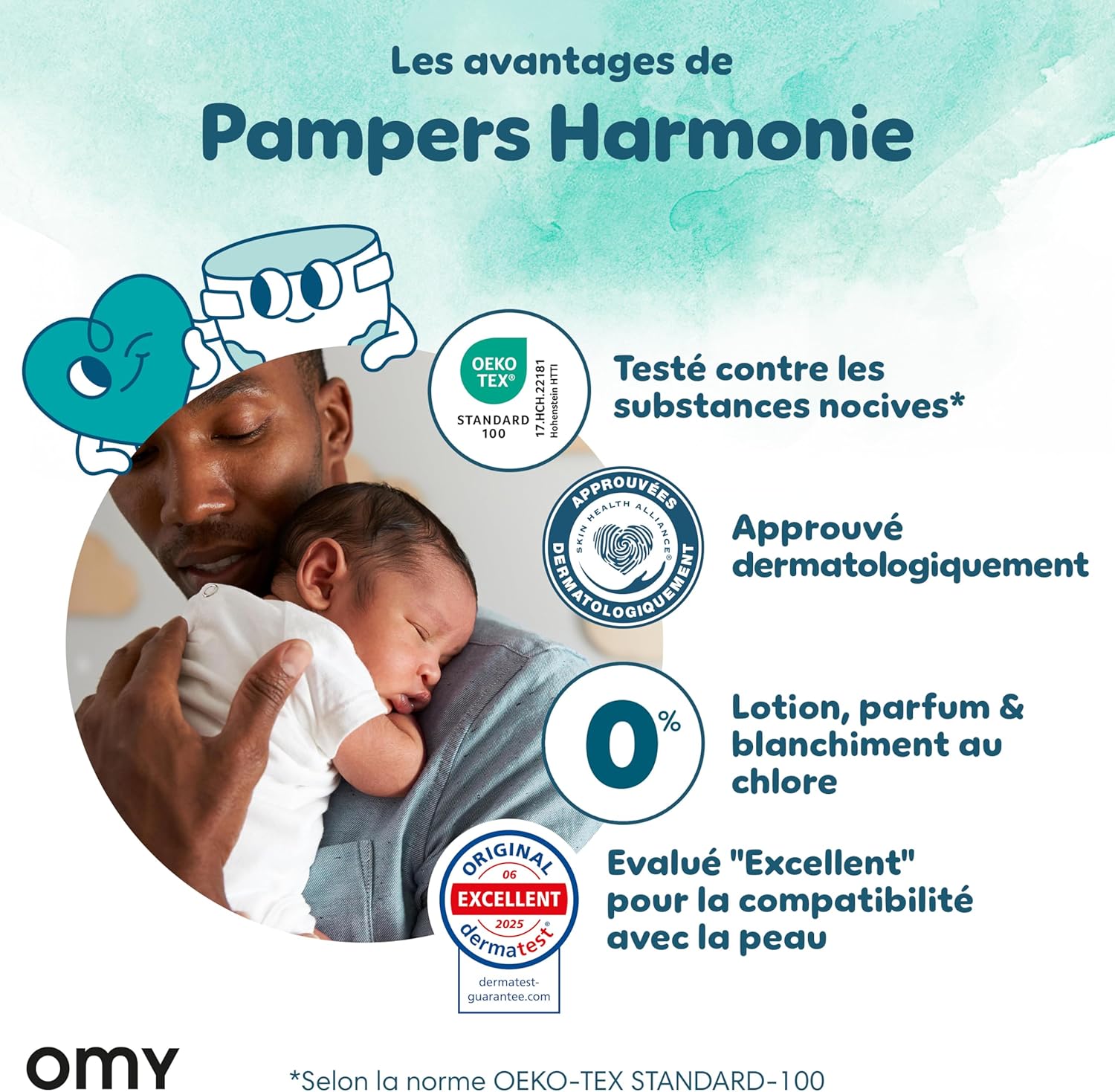 Detalle de Pampers Harmonie Couches Édition Limitée – Taille 2, 204 couches