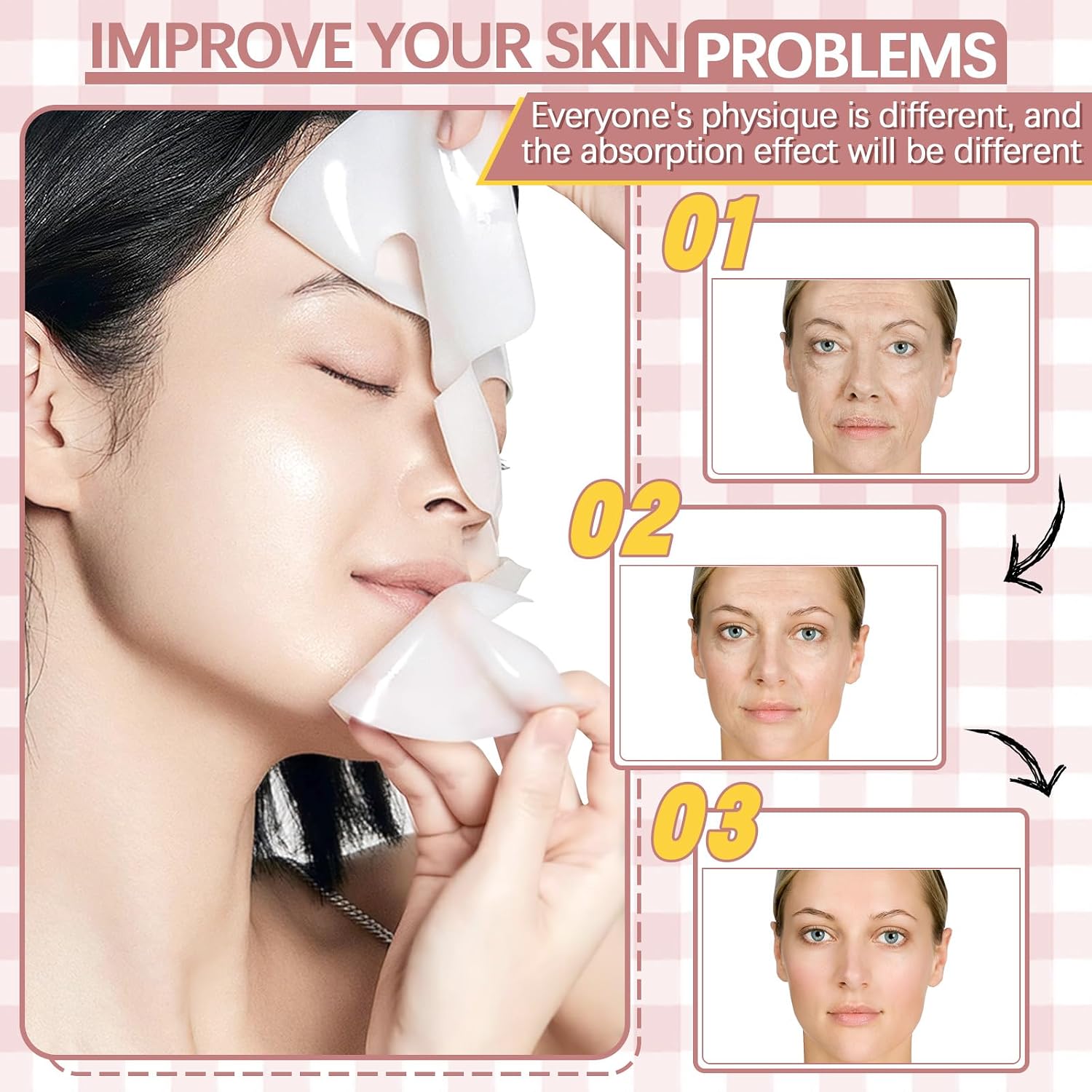 Detalle 2 de Collagen Mask 5 pezzi Maschera collagene viso