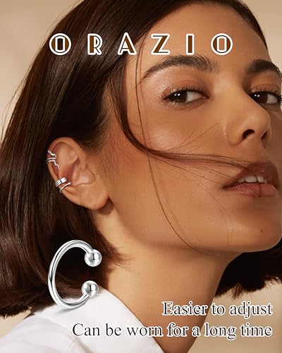 Detalle de ORAZIO 20er Ear Cuff Set – Damen Ohrmanschetten aus Kupfer, 14K-Goldbeschichtung, 3 Farben