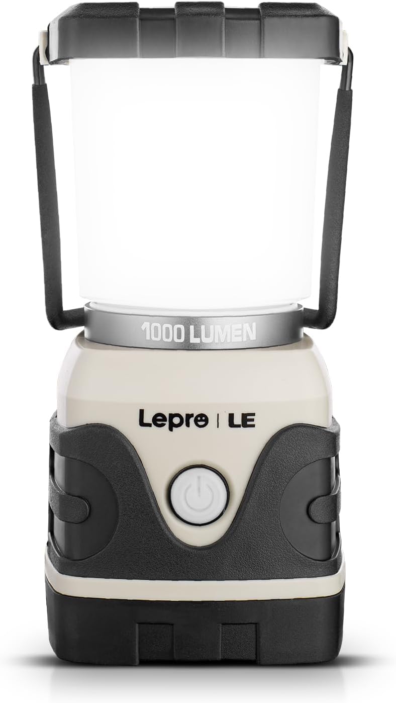 Detalle de Lepro Lampe de Camping LED 1000 lm, lanterne étanche IPX4 à piles avec luminosité réglable et 4 modes
