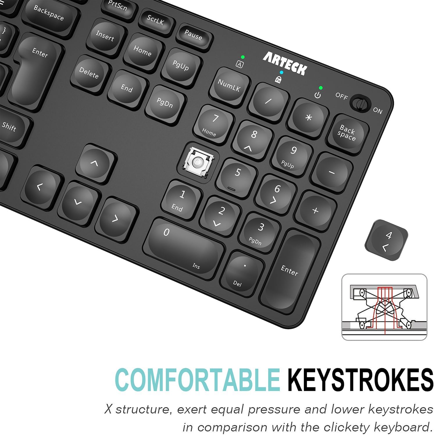 Thumbnail 2 de Arteck 2.4G Wireless Keyboard 6‑Month Battery