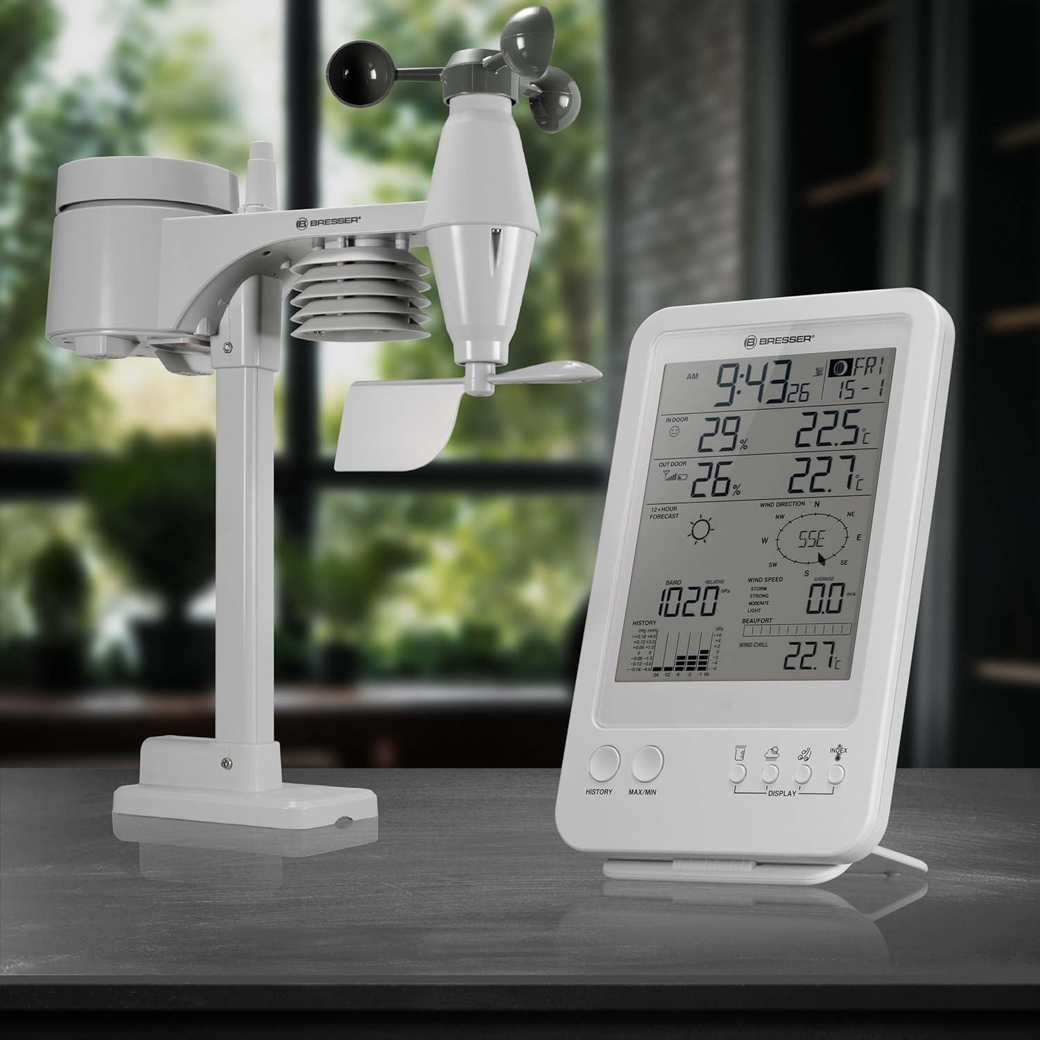Thumbnail 4 de Bresser Wetterstation Wetter Center 5‑in‑1 con sensor exterior 🌡