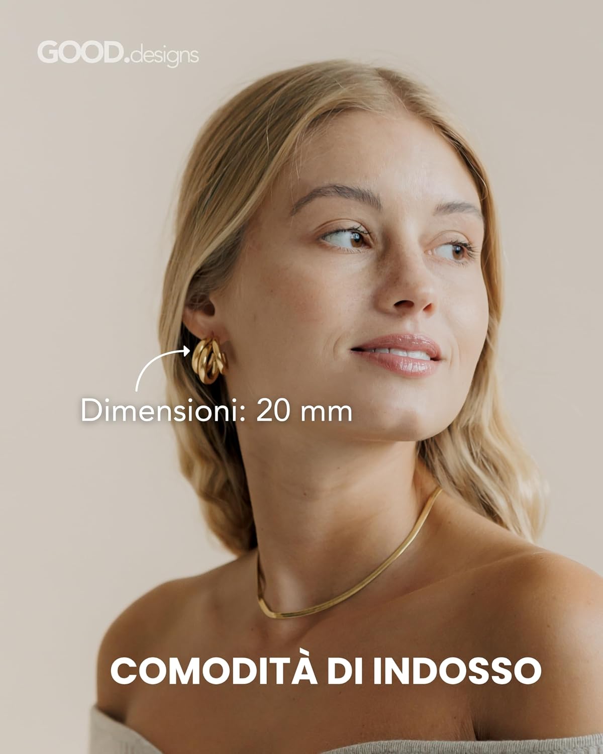Detalle 2 de GD GOOD.designs Orecchini Triple 20 mm