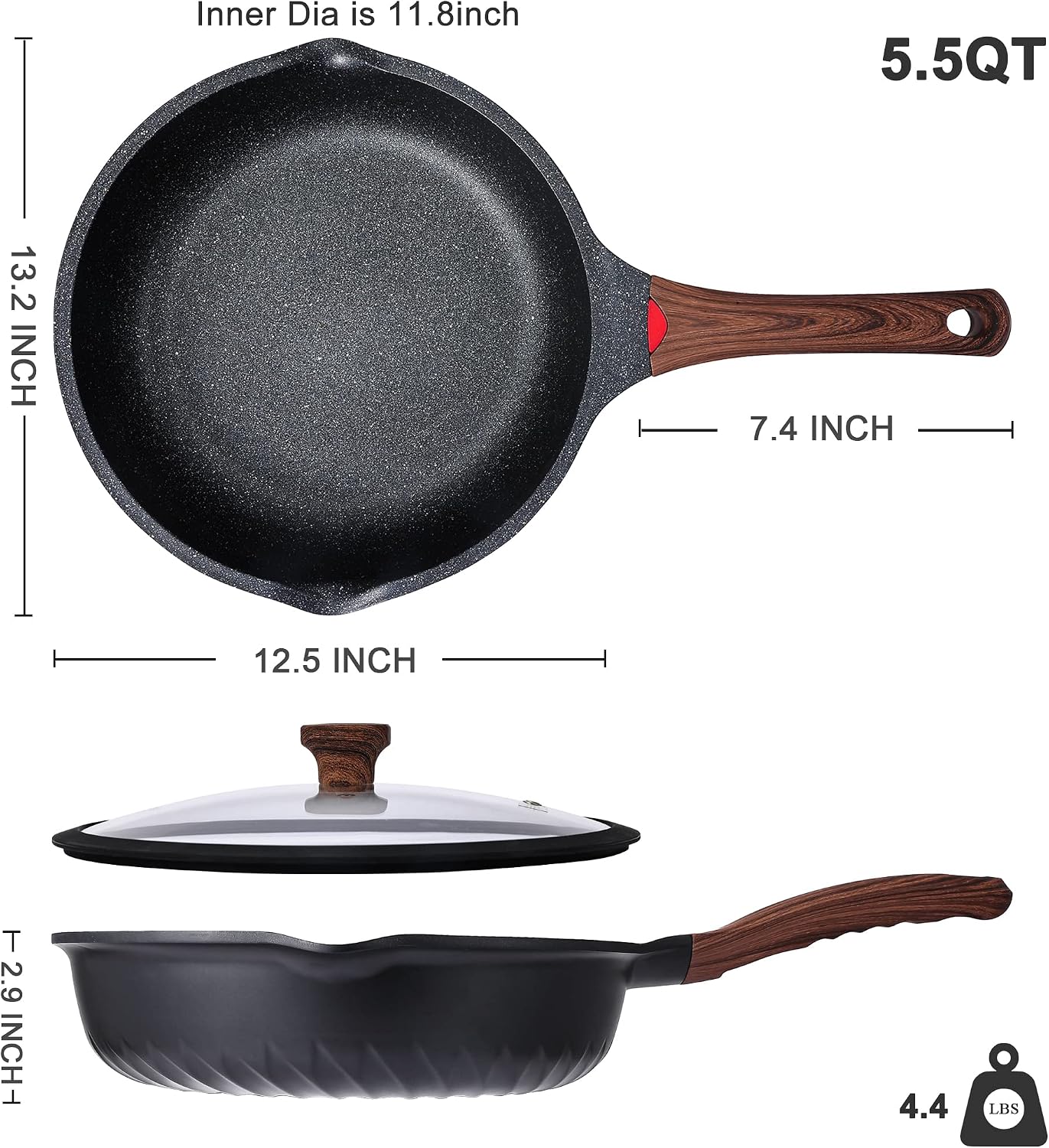 Thumbnail 4 de Vinchef 12in Nonstick Frying Pan