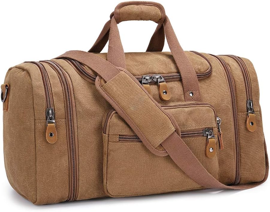 Thumbnail 6 de Gonex Expandable Canvas Holdall 40L/50L – Durable Unisex Weekend Bag with Multi-Pockets