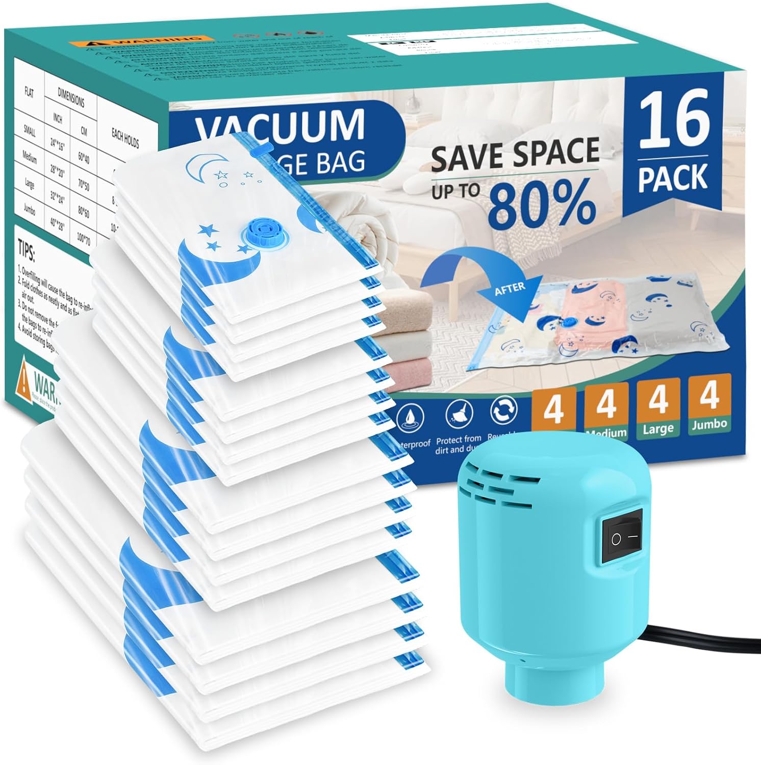 Detalle de SZO Vacuum Storage Bags 16-pack