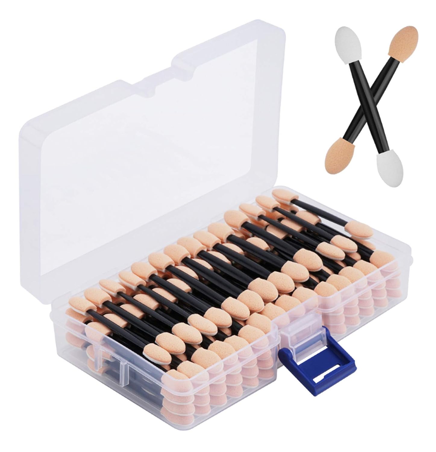 Detalle de Cuttte eye shadow sponge Disposable Applicators, 120-Piece Dual-Sided Set