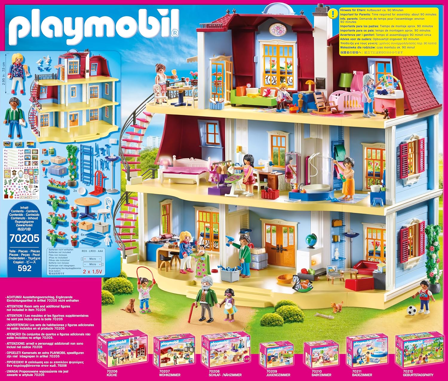 Thumbnail 6 de PLAYMOBIL Mein Großes Puppenhaus 70205 – Mit klingelnder Tür & umfangreichem Zubehör