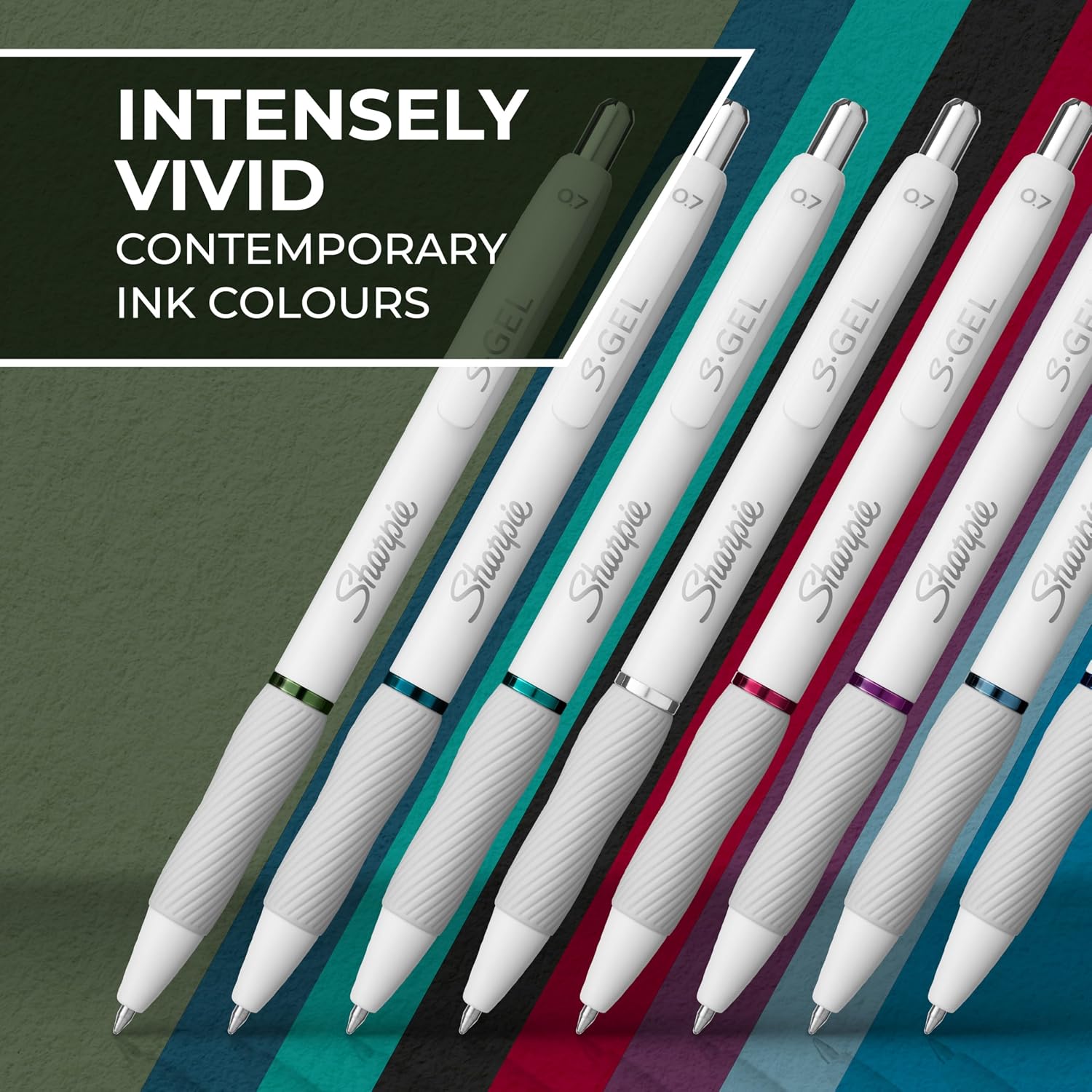 Thumbnail 3 de Sharpie S-Gel Gel Pens 0.7mm, 12-Count Assorted Colours with White Pearl Barrels