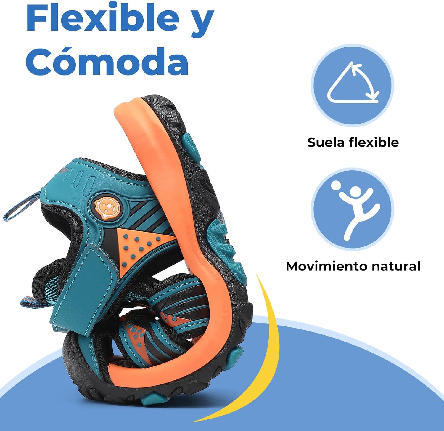 Thumbnail 6 de Mishansha Sandalias de Verano para Niños con Puntera Cerrada: confortables y resistentes para actividades al aire libre (Azul, 35)