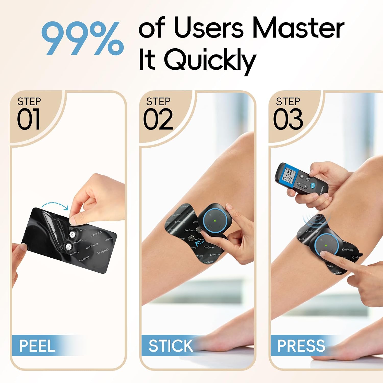 Detalle 1 de Comfytemp Wireless TENS Unit with 30 Modes
