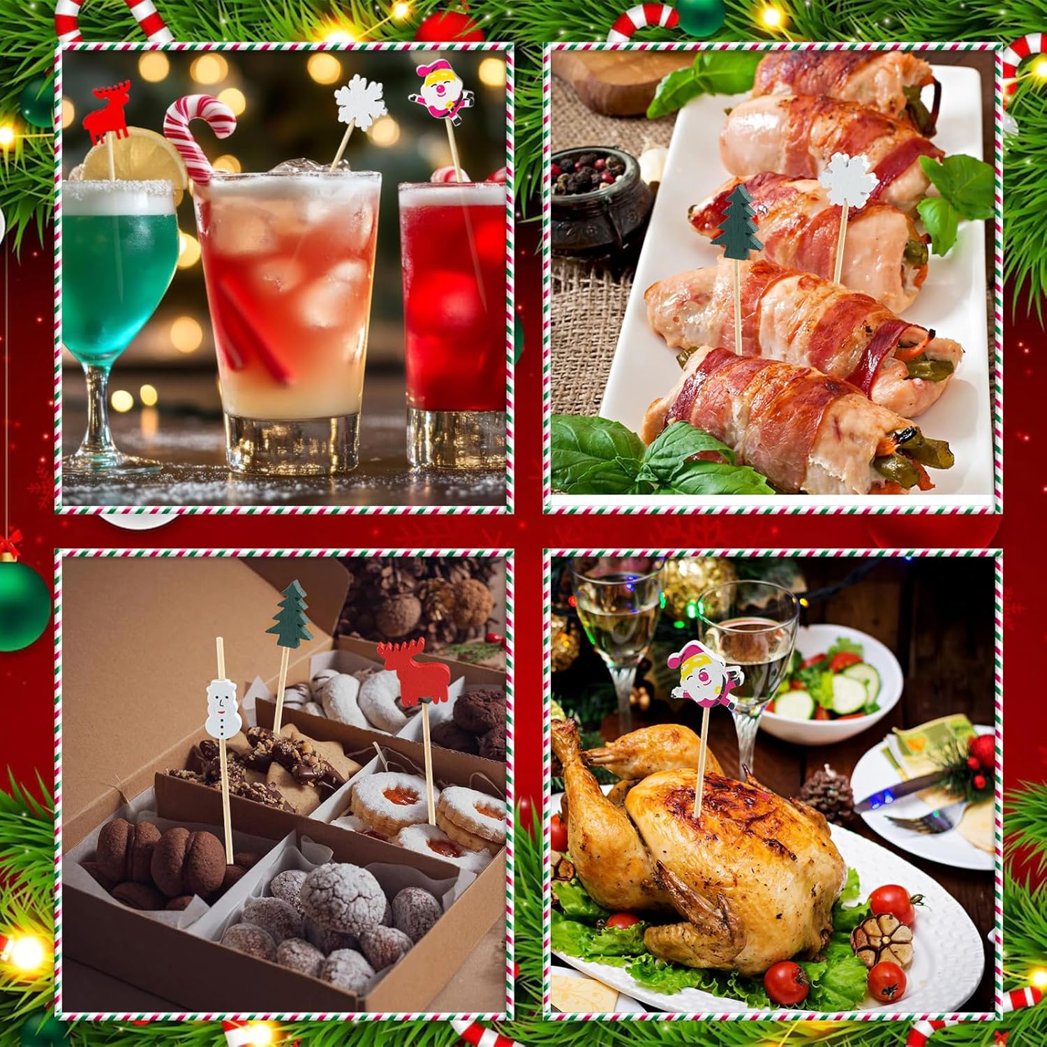 Thumbnail 6 de Bekeify Noël Cocktail Sticks 200 pièces 🍷