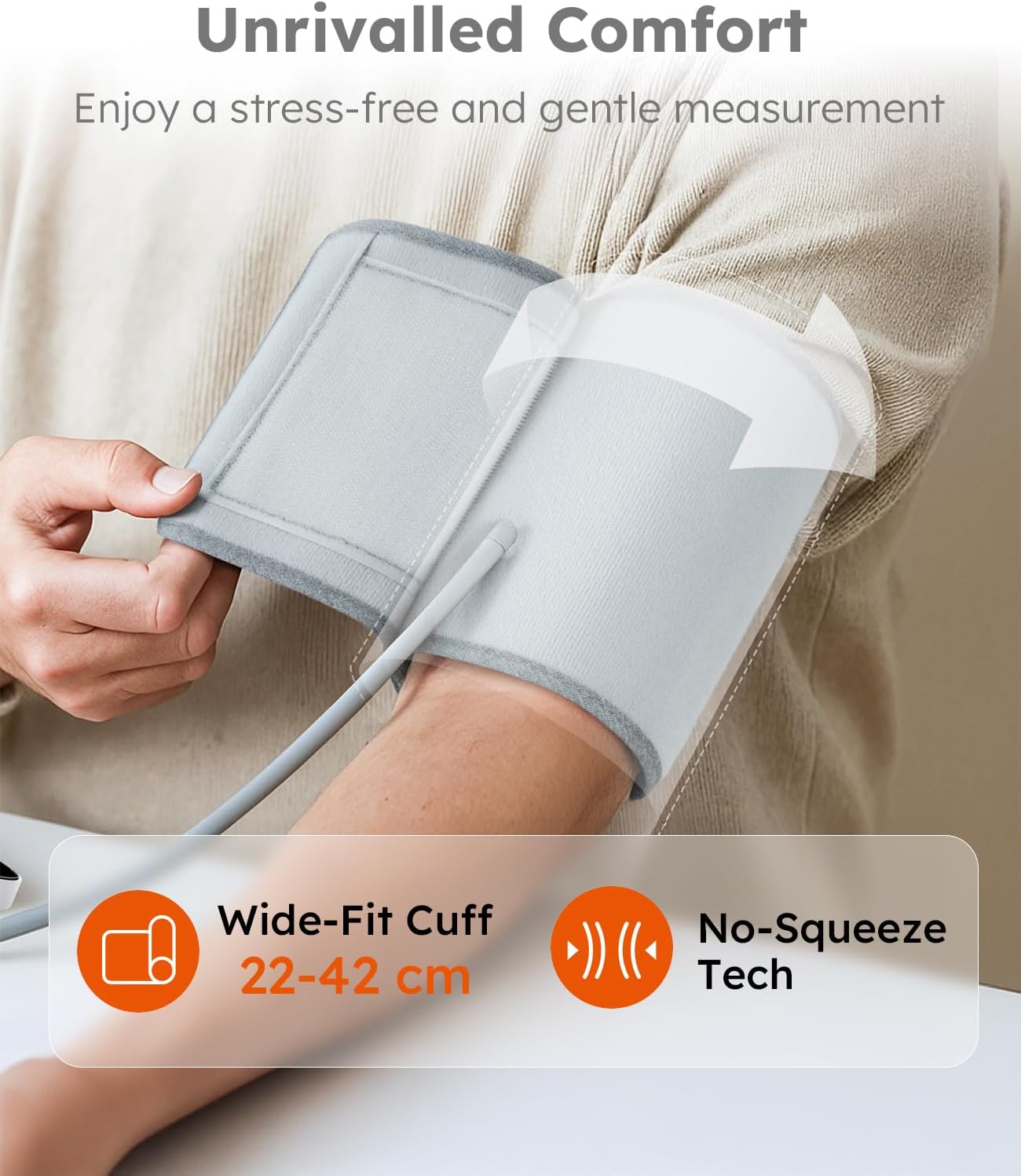 Detalle de BBLOVE Blood Pressure Monitor for Home Use – Talking Upper Arm BP Monitor with 22–42 cm cuff