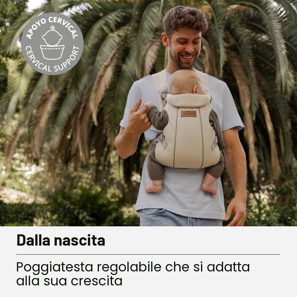 Detalle de Jané Dual Marsupio Ergonomico Neonato – Dalla Nascita (3,5–15 kg), 3 Posizioni, Beige