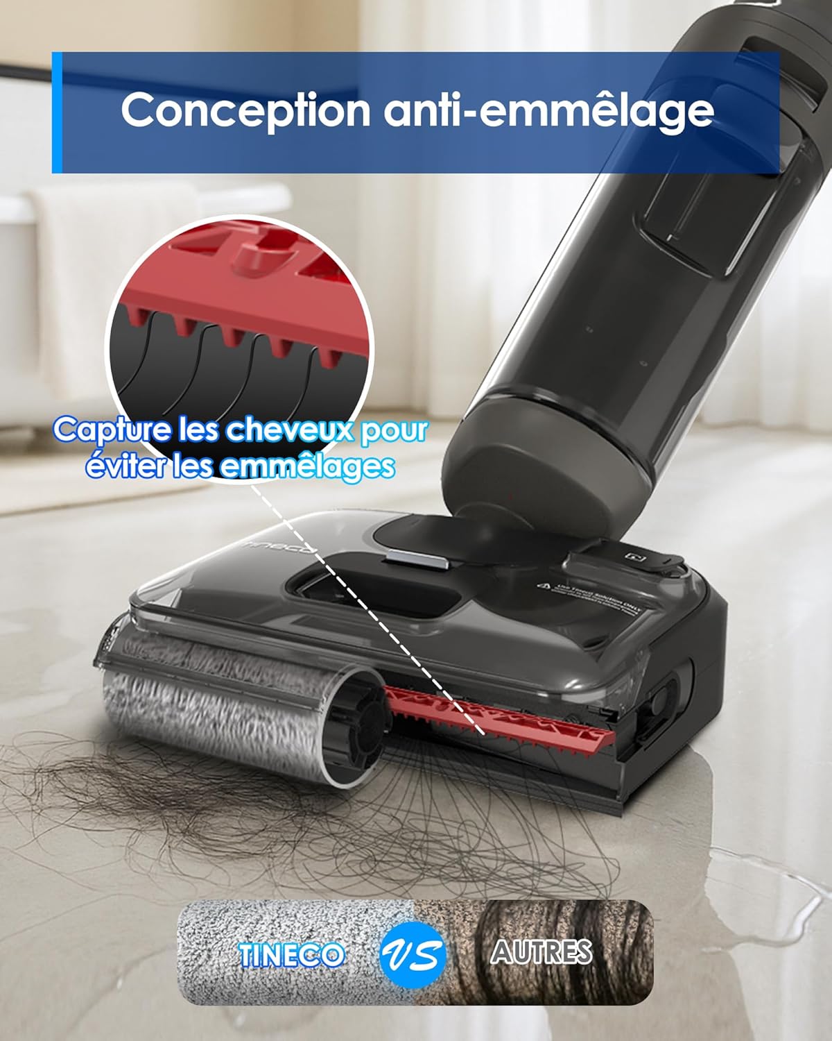 Thumbnail 5 de Tineco Floor One i6 Stretch — Aspirateur Laveur sans Fil 2 en 1, traction 20 kPa et séchage rapide