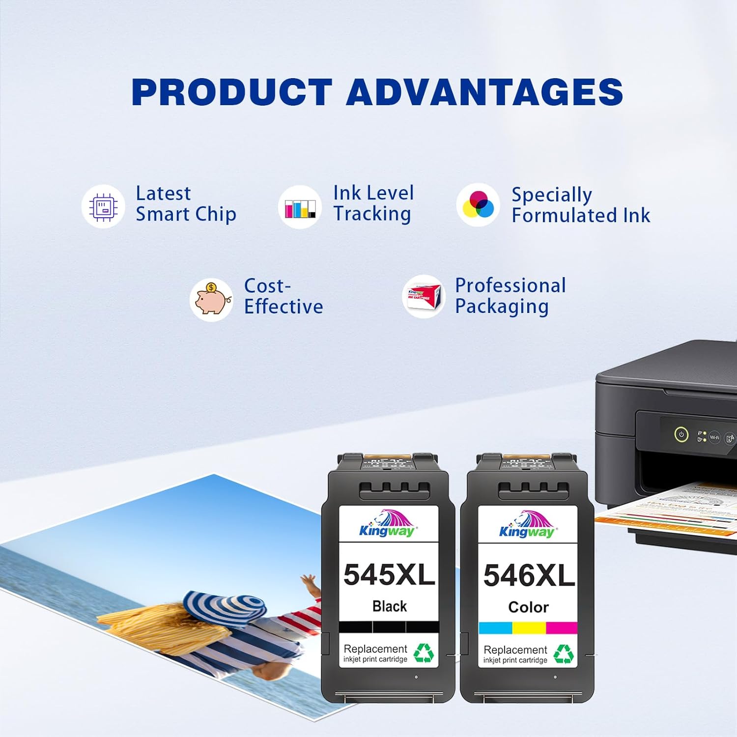 Thumbnail 5 de KINGWAY 545XL 546XL replacement ink cartridges for Canon printers 🖨
