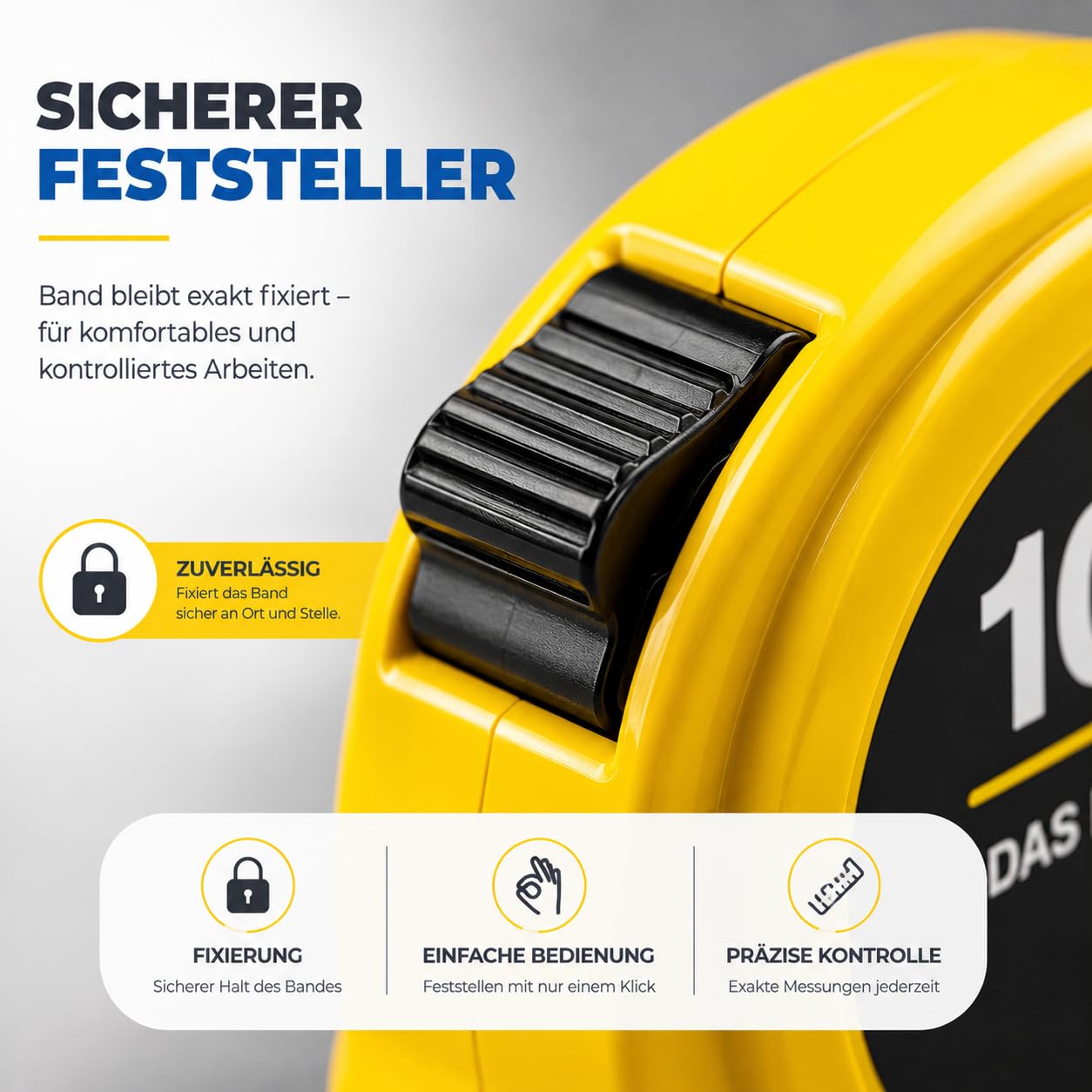 Thumbnail 3 de Premium Bandmaß 10 Meter mit Halterung – robuster Messhelfer für präzises Messen