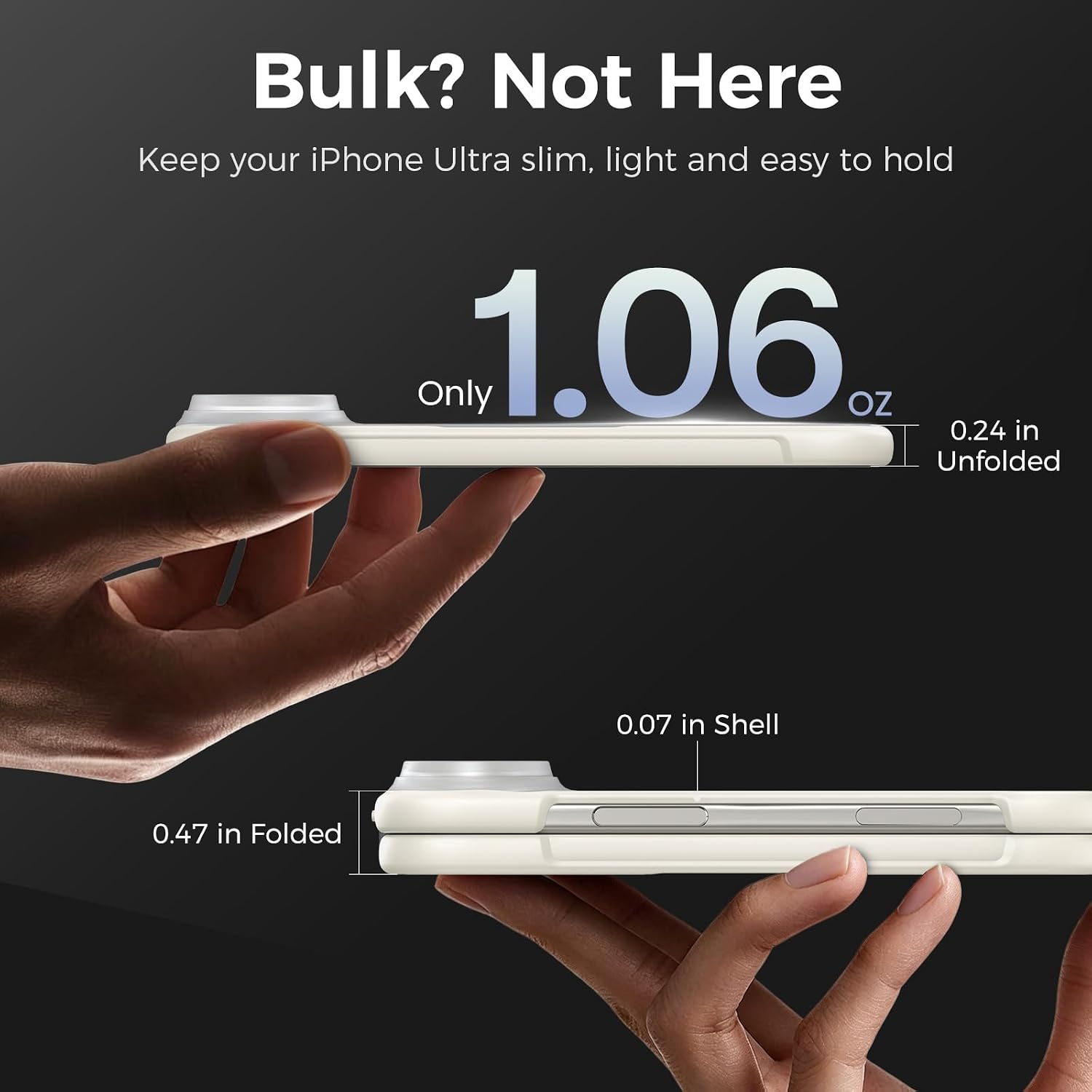 Detalle de Goton ZHYT iPhone Duo Case for MagSafe, Cream, Slim Foldable Design