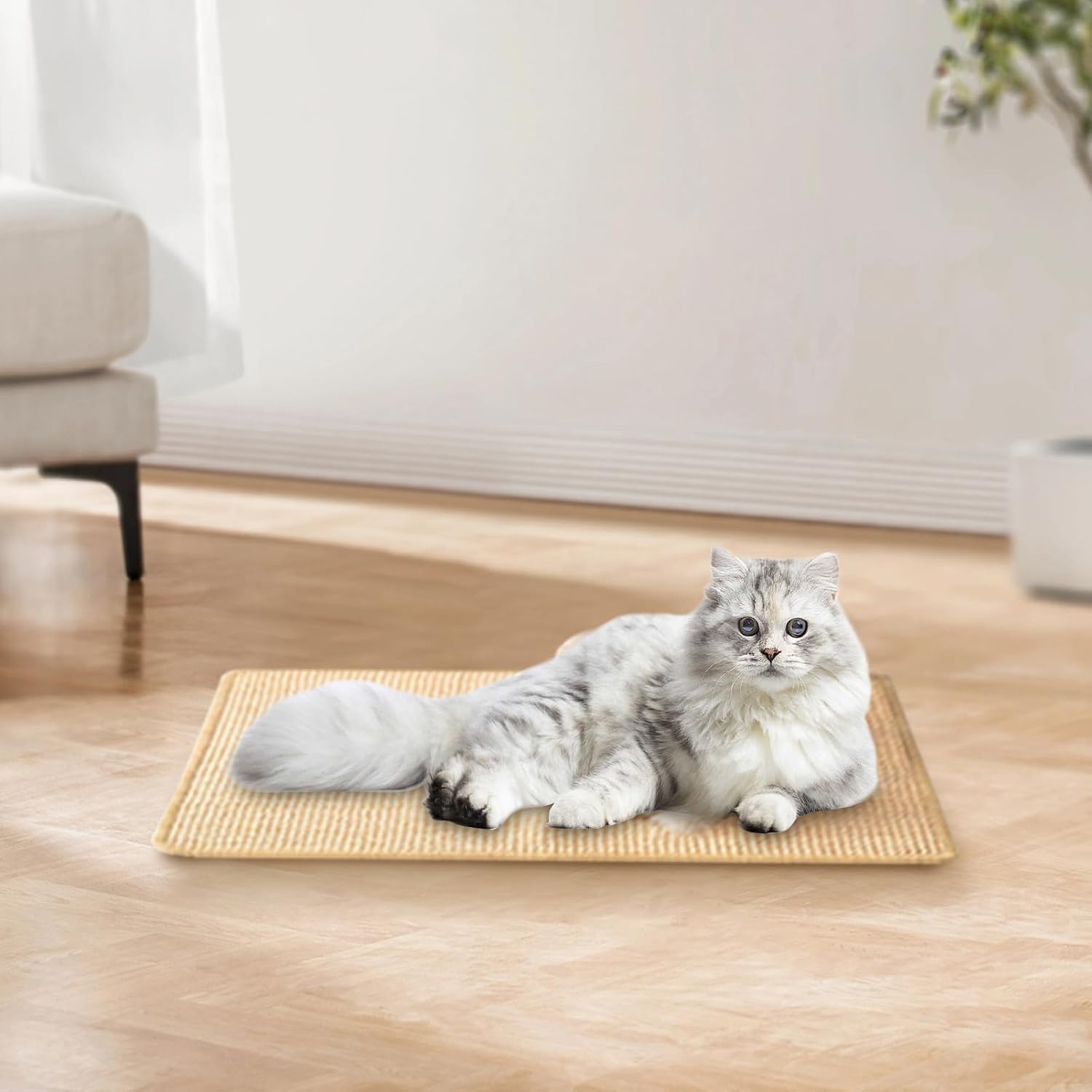 Detalle de 3pk Cat Scratching Mats: Natural Sisal 50 x 25 cm (Beige)