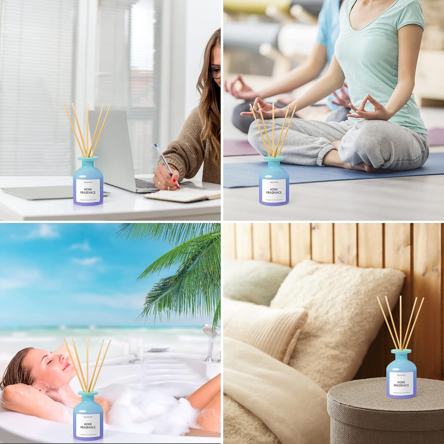 Detalle de Scent-Hi Duftstäbchen Raumduft 100 ml Diffuser mit ätherischen Ölen – Ocean Breeze