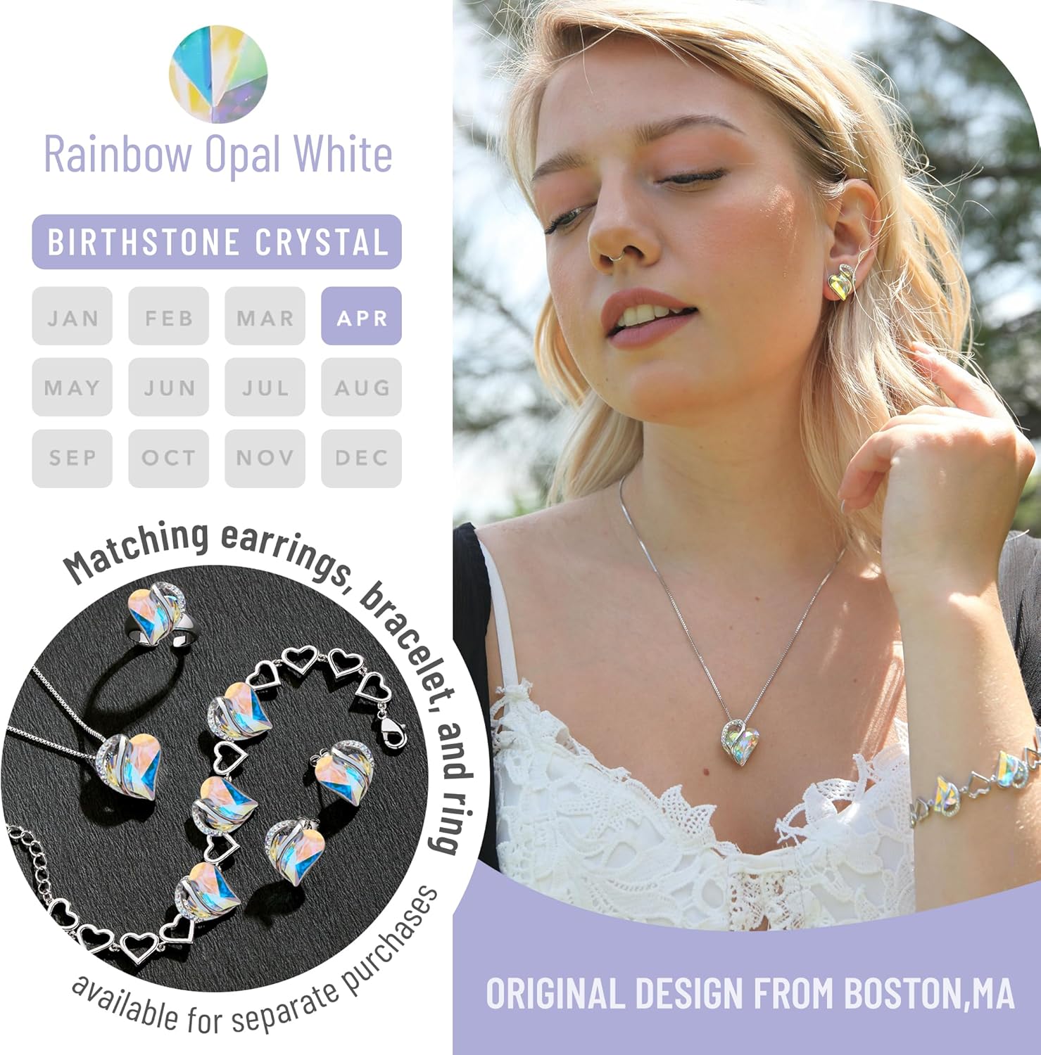 Thumbnail 3 de Leafael Infinity Love Birthstone Necklace 18"