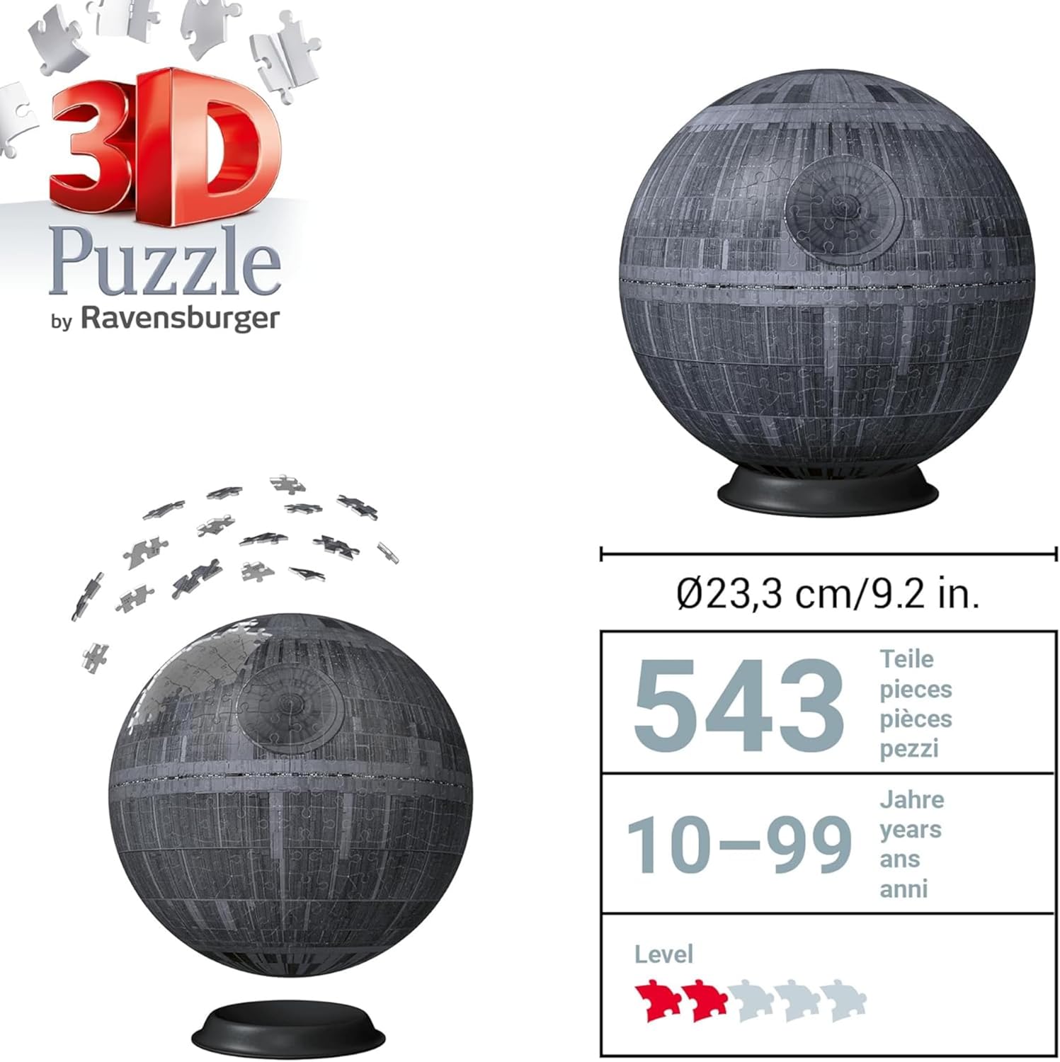 Thumbnail 2 de Ravensburger Puzzle 3D La Morte Nera Star Wars – 540 pezzi, Easy Click