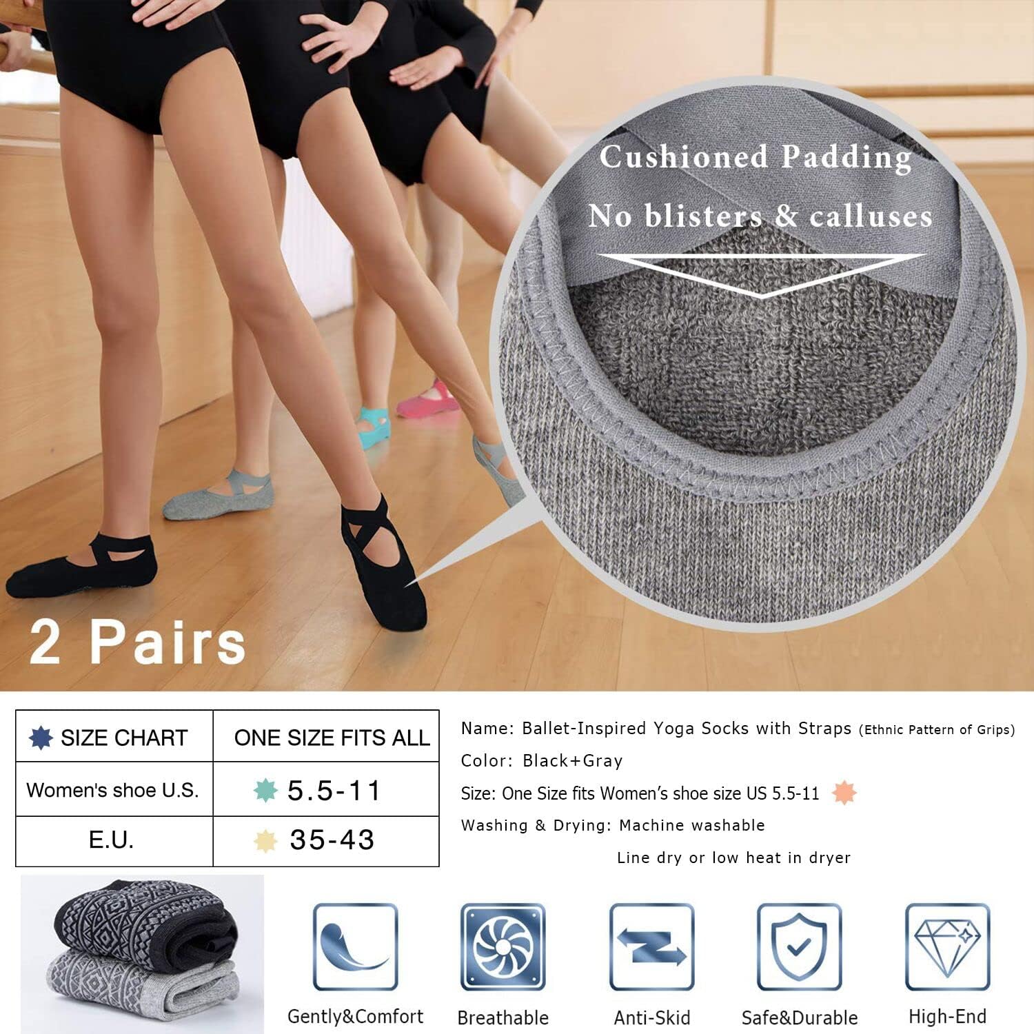 Thumbnail 4 de Ozaiic Pilates Socks Non Slip Grip