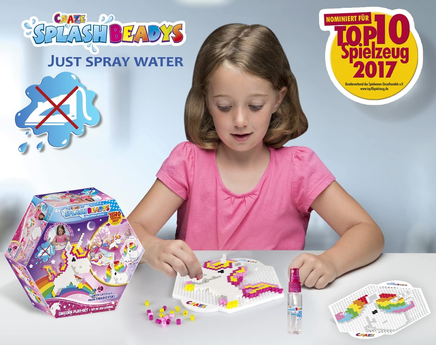 Thumbnail 3 de Craze Splash Beadys Unicorn 58467 – Kit artigianale con perline d’acqua e 3 cristalli Swarovski