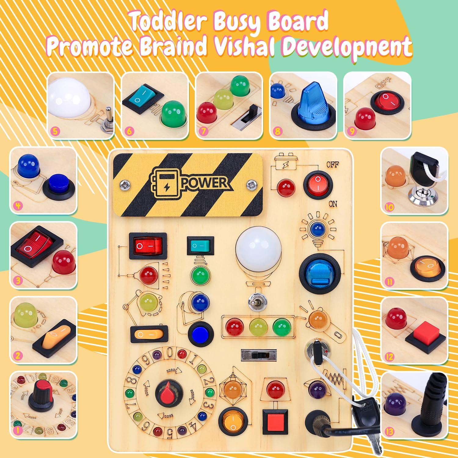 Thumbnail 1 de HarVow Busy Board 6.7in LED 🧩