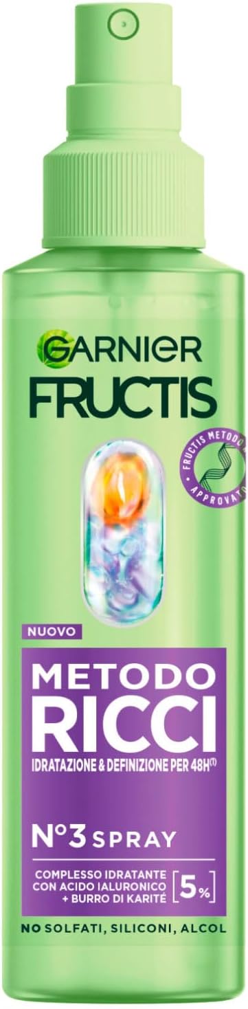 Detalle de Kit Routine Completa Garnier Fructis Metodo Ricci: Shampoo, Maschera, Pre-Shampoo e Spray Idratante