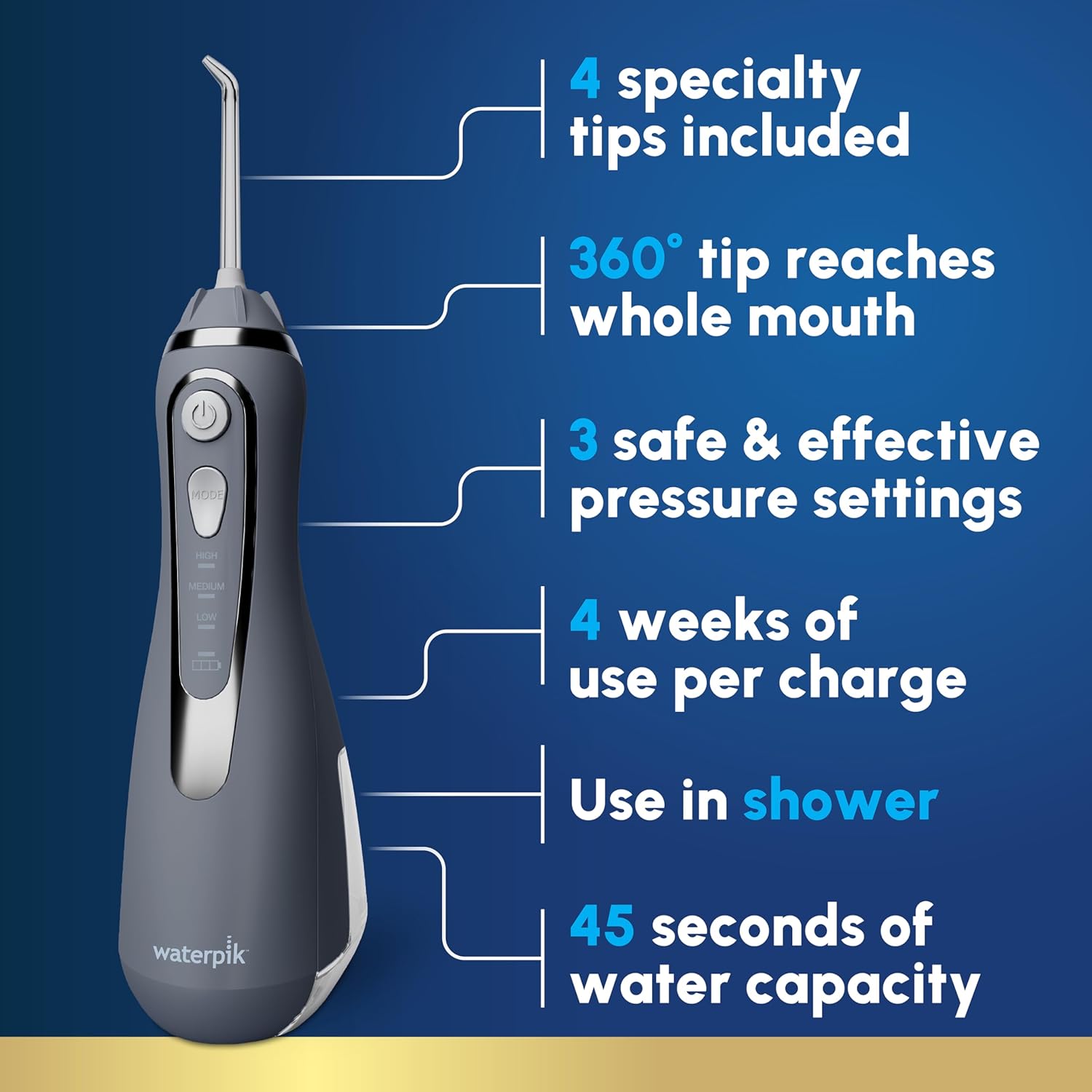 Thumbnail 1 de Waterpik WP-587 Cordless Water Flosser 7 oz