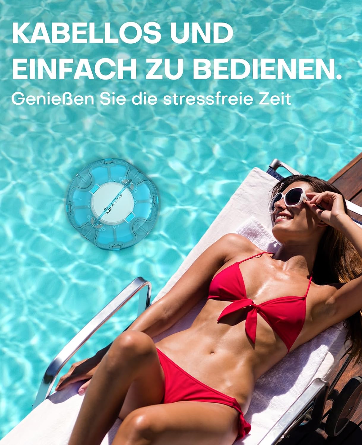 Detalle de WINNY POOL CLEANER Winny 200 Poolroboter – kabellos, Akku, 75 Min Laufzeit, geeignet für Aufstellpools bis 60 m²