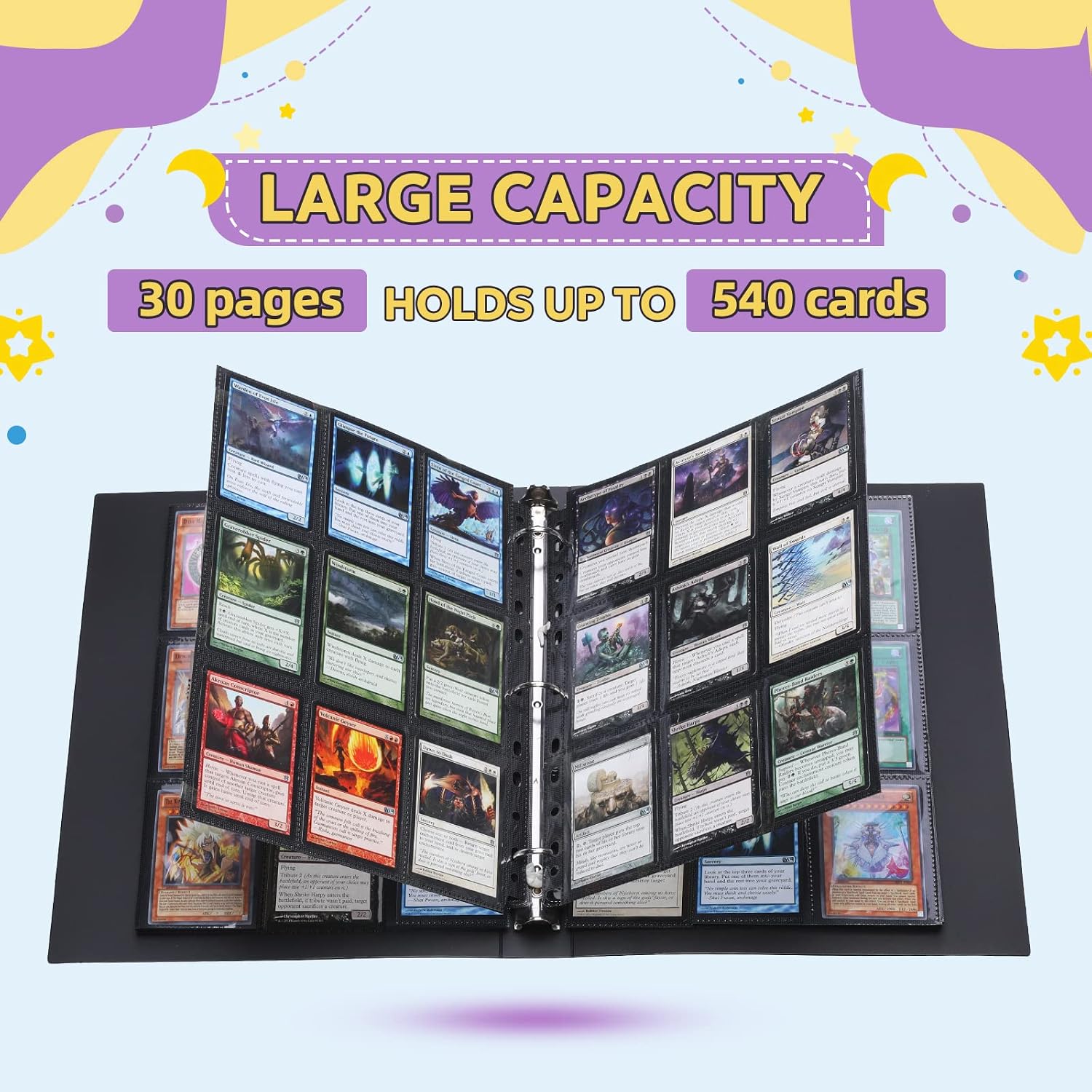 Detalle de Lictin 9-Pocket Trading Card Album (396 pockets) – black card binder for trading card games