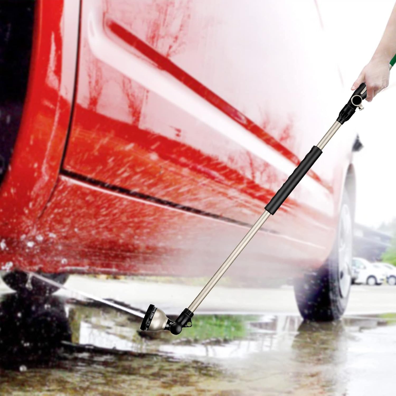Detalle 2 de RESTMO Watering Lance Heavy Duty 94cm: 10‑Pattern Hose Wand with 180° Adjustable Head