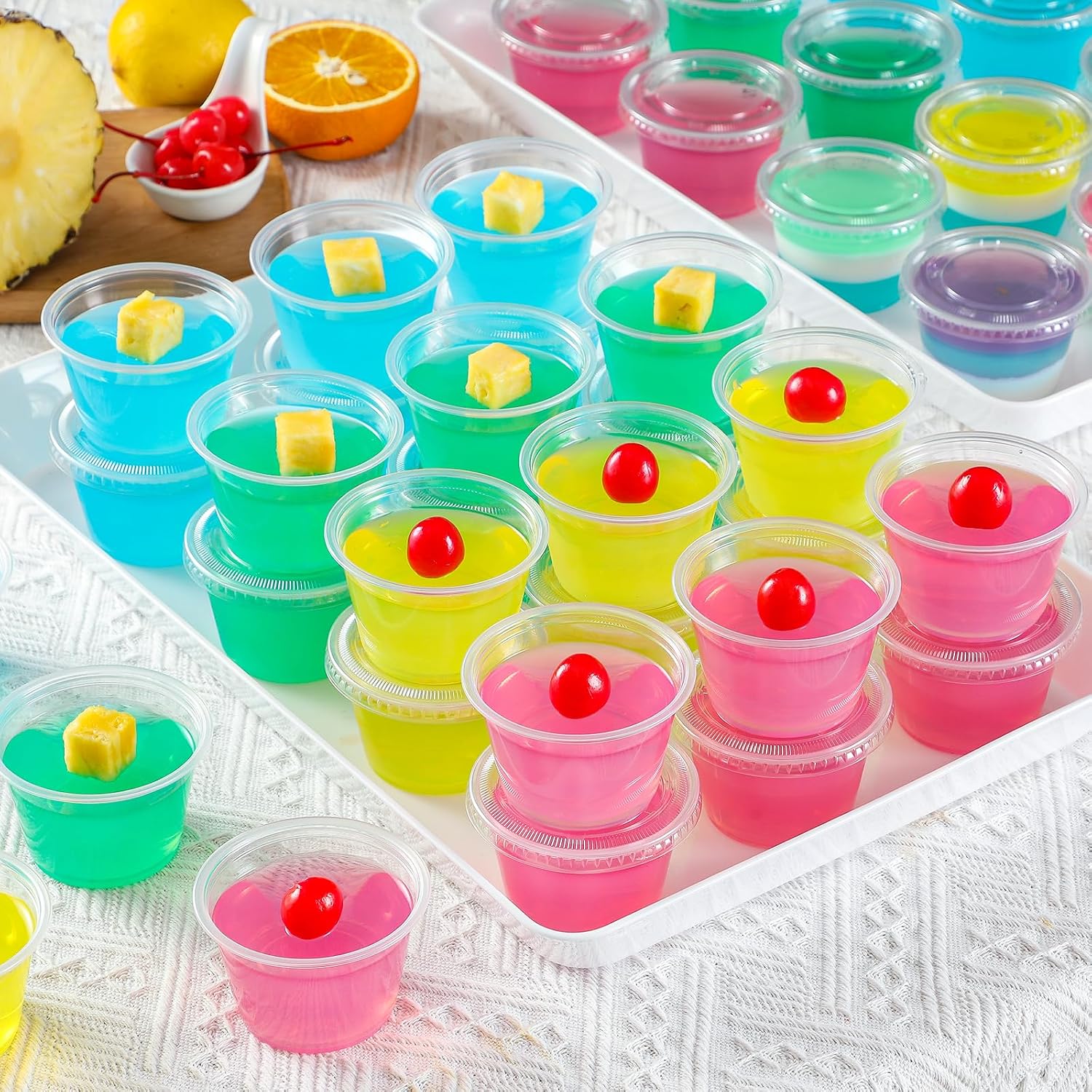 Detalle 1 de AOZITA 4 oz Portion Cups with Lids, 400 Count, BPA-Free Plastic